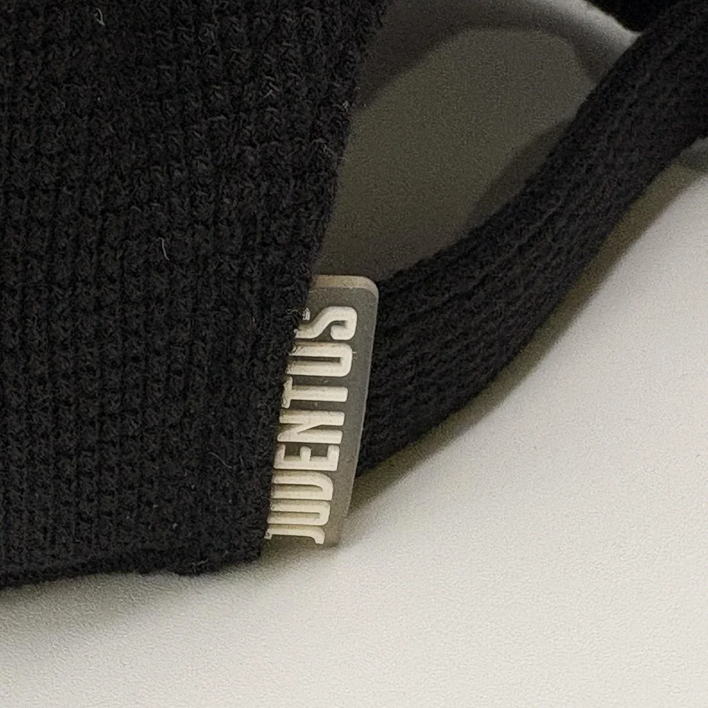 Juventus Hat Fan Ink Cap Strap Back One Size Black Soccer Football Official NEW